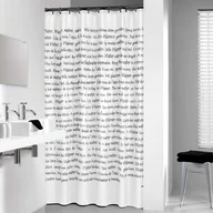 Zasłony prysznicowe - Sealskin zasłonka prysznicowa PCV 180 cm zwart/white Sayings 211401310 - miniaturka - grafika 1