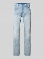 Spodnie męskie - Jeansy o kroju slim fit z efektem znoszenia model ‘3301’ - miniaturka - grafika 1