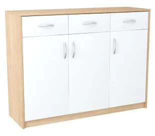 Klasyczna komoda z szufladami dąb sonoma + biały H8-P85 - Komody Klasyczna komoda z szufladami dąb sonoma + biały H8-P85 - Komody - miniaturka - grafika 1