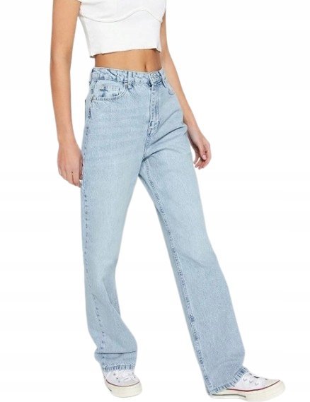 TRENDYOL JEANSY DAMSKIE PROSTE DŁUGIE WYSOKI STAN NIEBIESKIE 36 5AA