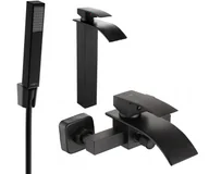 Zestawy baterii łazienkowych - Mexen Aries R77 zestaw wannowy, czarny - 744813R77-70 - miniaturka - grafika 1