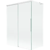 Parawany nawannowe - Mexen Rox L parawan nawannowy 2-skrzydłowy rozsuwany 120 + 70 x 150 cm, transparent, biały - 8C9L-120-070-20-00 - miniaturka - grafika 1