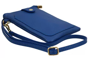 Torebka skórzana / etui na telefon - Chabrowe - Etui i futerały do telefonów - miniaturka - grafika 3