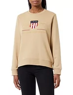 Bluzy damskie - GANT Damska bluza Archive Shield C-Neck Sweat, Hazelwood beżowy, XS - miniaturka - grafika 1