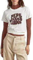 Koszulki i topy damskie - Pepe Jeans Koszulka damska Claritza, Biały (mysz), L - miniaturka - grafika 1