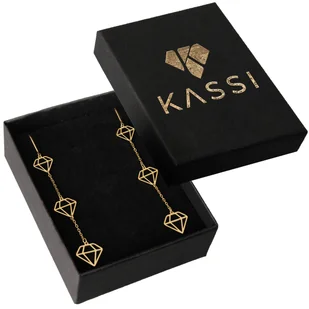 złote kolczyki Diament stal chirurgiczna stali pozłacane + pudełko - Kolczyki - miniaturka - grafika 1