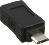 Adapter USB InLine microUSB - miniUSB Czarny 31602 - Adaptery i przejściówki - miniaturka - grafika 1