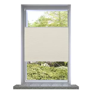 vidaXL vidaXL Roleta plisowana, kremowa (110x150cm) - Rolety - miniaturka - grafika 1