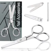 Akcesoria do paznokci - Nożyczki do paznokci skórek proste ostrza kosmetyczne manicure pedicure stal gabinet SPA srebrne - miniaturka - grafika 1