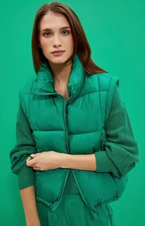 Kurtki damskie - Krótka pikowana kamizelka w kolorze zielonym 4001, Kolor zielony, Rozmiar XS, Moodo - Primodo.com - grafika 1