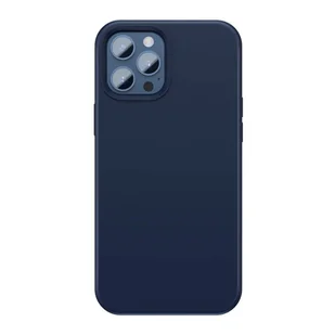Baseus Liquid Silica Gel Magnetic Case elastyczne silikonowe etui pokrowiec iPhone 12 Pro / iPhone 12 niebieski (WIAPIPH61P-YC03) (kompatybilny z MagSafe) WIAPIPH61P-YC03 - Etui i futerały do telefonów - miniaturka - grafika 1