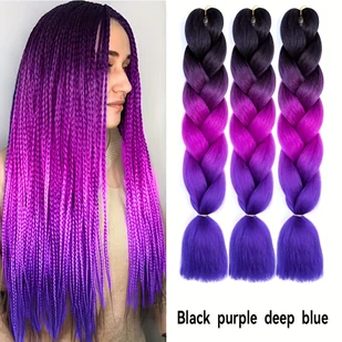 TEMU 3 szt. 24 Cale DIY Jumbo Warkocze Syntetyczne Przedłużenia Afro Ombre do Szydełkowania dla Kobiet Hurtowo - Pozostałe akcesoria fryzjerskie - miniaturka - grafika 1