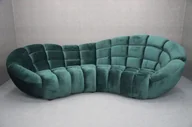 Sofy i kanapy - Sofa Owalna Retro Tapicerowana I Pikowana Zielona 315 Cm (1) B 4884 - miniaturka - grafika 1