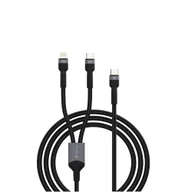 Kable USB - Devia kabel 2w1 Extreme EC648 USB-C + USB-C - Lightning 1,2 m 3A czarny - miniaturka - grafika 1