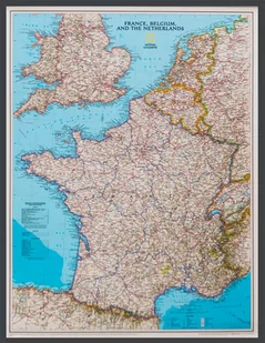 Francja, Belgia, Holandia Classic- mapa ścienna polityczna do wpinania - pinboard, 1:1 955 000, National Geographic - Mały naukowiec - miniaturka - grafika 1