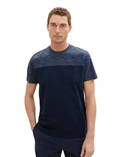 TOM TAILOR Koszulka męska 1036420, 32033-Blue Streaky Melange, 3XL, 32033 – niebieski melanż, 3XL - Koszulki męskie - miniaturka - grafika 1