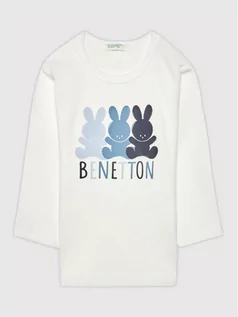 Bluzy dla chłopców - Benetton United Colors Of Bluzka 3I9WMM28Q Biały Regular Fit - grafika 1