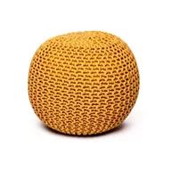 Pufy i podnóżki - Musztardowy puf Bonami Essentials Jagger - miniaturka - grafika 1