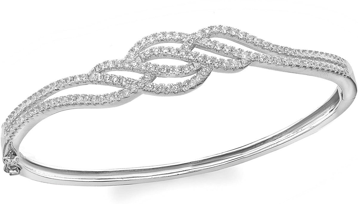 Bracelet Tuscany Silver Sterling Cubic Zirconia Elliptic Wave