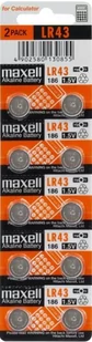 Maxell Baterie alkaliczna, LR43, 1.5V, blistr, 10-pack, cena za 1 baterie - Baterie i akcesoria - miniaturka - grafika 1
