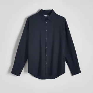 Koszule męskie - Reserved - Gladka koszula regular fit - Granatowy - grafika 1