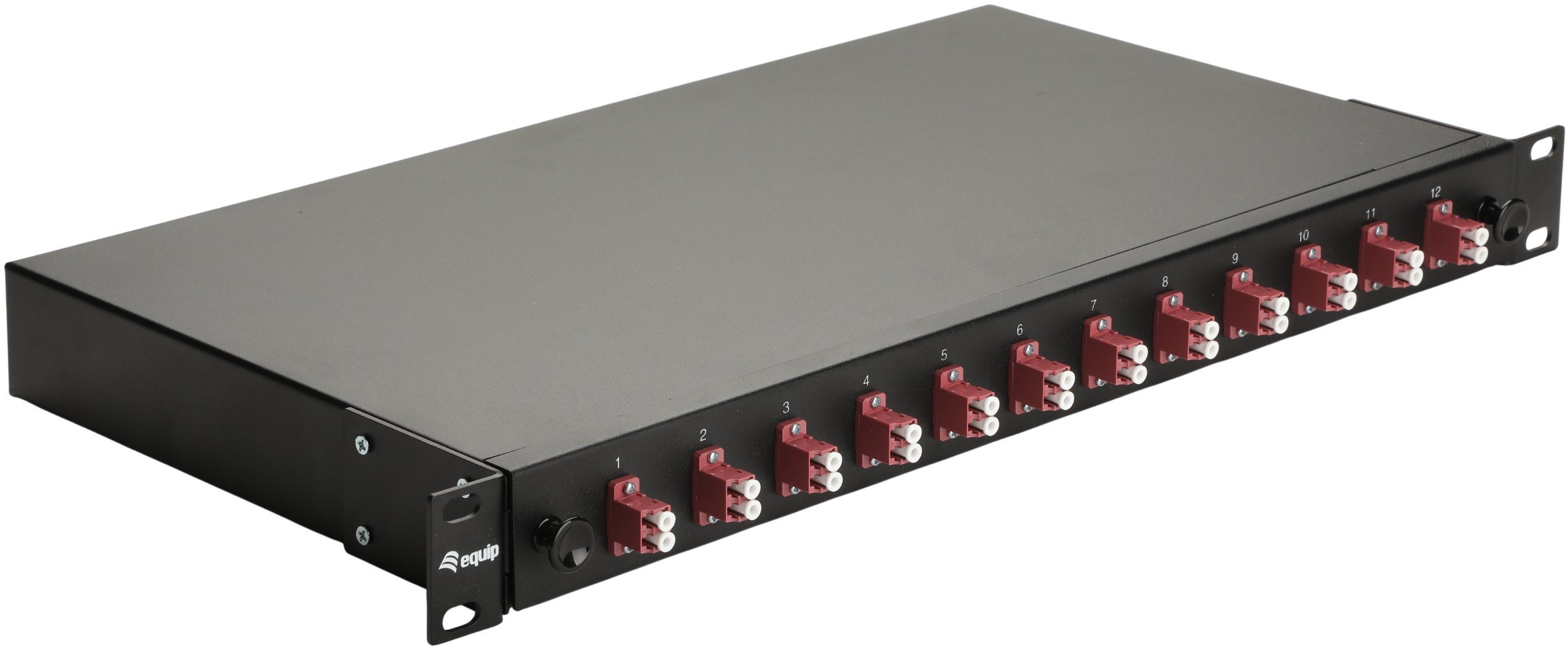 Equip Panel światłowodowy 12-Port LC-Duplex OM4 1U kompletny czarny 337204