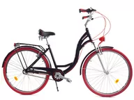 Rowery - Dallas Bike City Alu 3spd 28 cali Czarno-czerwony - miniaturka - grafika 1