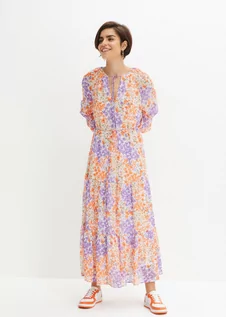 Sukienki - Długa sukienka w kwiaty z poliestru z recyklingu - bonprix - grafika 1