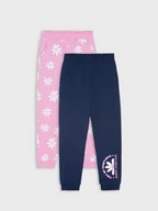 Spodnie i spodenki dla dziewczynek - Sinsay - Spodnie dresowe jogger 2 pack - fioletowy - miniaturka - grafika 1