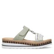 Klapki i japonki damskie - Klapki Rieker V79M6-52 Zielony - miniaturka - grafika 1