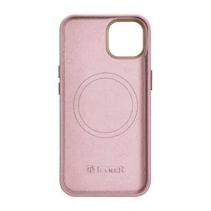 iCarer Litchi Premium Leather Case skórzane etui iPhone 14 magnetyczne z MagSafe różowy (WMI14220709-PK) - Etui i futerały do telefonów - miniaturka - grafika 4