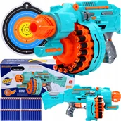 Zabawki militarne - AUTOMATYCZNA WYRZUTNIA PISTOLET KARABIN NA STRZAŁKI Z MAGAZYNKIEM NA PIANKI - miniaturka - grafika 1