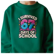 Bluzy dla dziewczynek - BLUZA DZIECIĘCA 67 SIX SEVEN SZKOŁA DLA CHŁOPCA DZIEWCZYNKI 134-140 - miniaturka - grafika 1