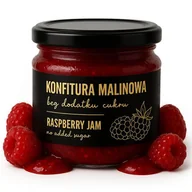 Konfitury, marmolady, powidła - Konfitura malinowa bez cukru z malin 190 g naturalna intensywna premium - miniaturka - grafika 1
