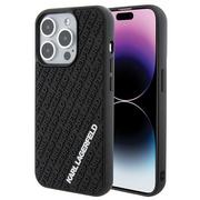 Etui i futerały do telefonów - Karl Lagerfeld KLHCP15L3DMKRLK etui obudowa do iPhone 15 Pro 6.1" czarny/black hardcase 3D Rubber Multi Logo - miniaturka - grafika 1