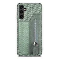 Portfele - Do Samsung Galaxy A35 5G Etui Skóra + PC + TPU Zipper Portfel Pokrowiec na smartfon Zielony - miniaturka - grafika 1