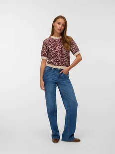 Vero Moda Sweter w kolorze czerwono-beżowym - Swetry damskie - miniaturka - grafika 1