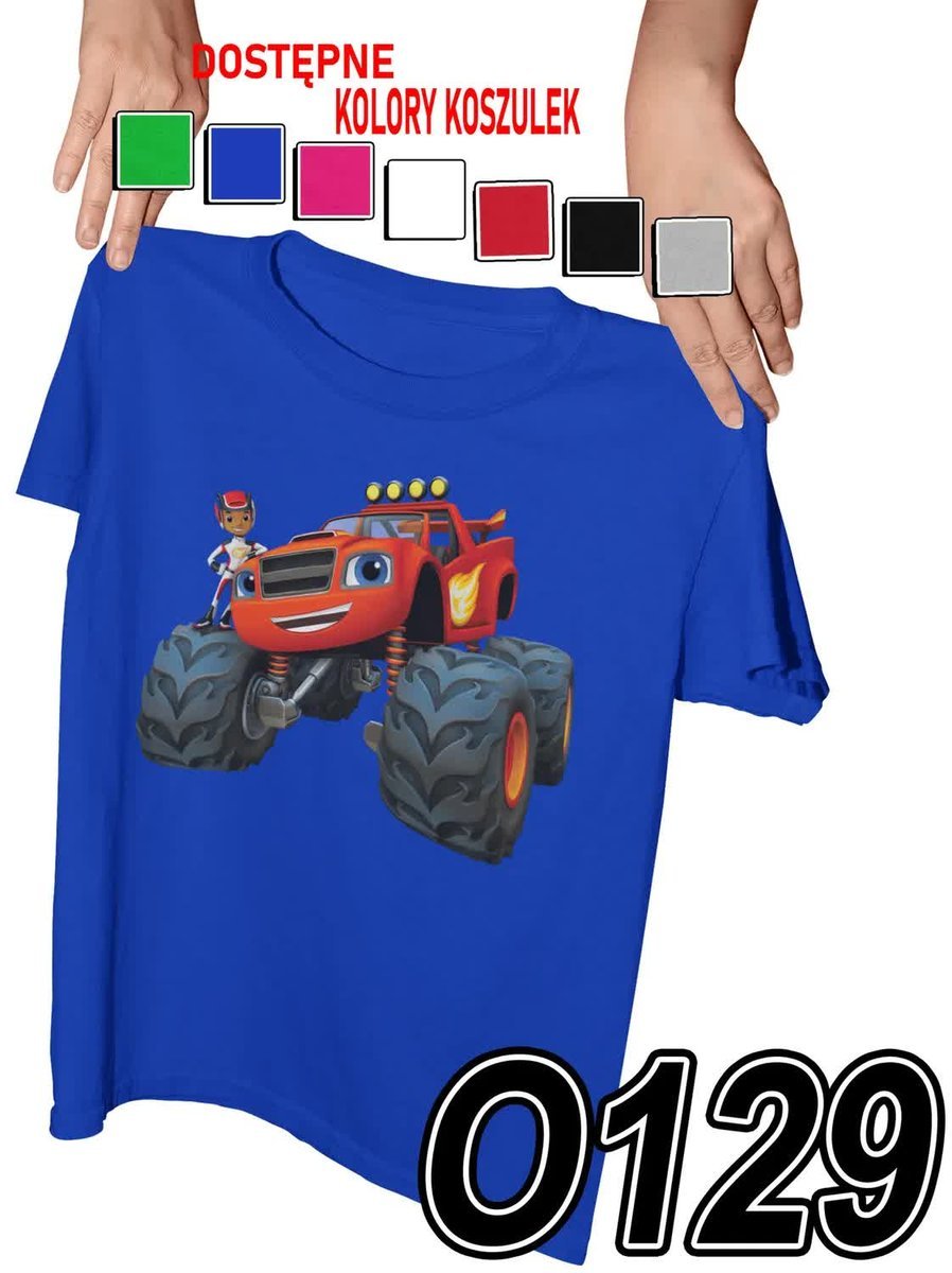 Koszulka Dziecięca Z Nadrukiem Blaze Megamaszyny Bajki Auta - L 146-152