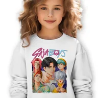 Bluzy dla dziewczynek - Bluza Dziecięca Biała SAJA CREW Do Przedszkola K-pop Muzyka Wz Rozm 164 cm - miniaturka - grafika 1