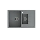 Zlewozmywaki - QUADRON MORGAN 156 szary metalik + odpływ stalowy (HB8224U5-BS) HB8224U5-BS - miniaturka - grafika 1