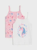 Piżamy dla dziewczynek - Sinsay - Podkoszulek 2 pack - biały - miniaturka - grafika 1