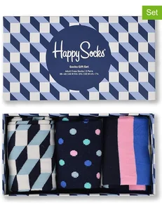 Happy Socks 3-częściowy zestaw prezentowy ze wzorem - Skarpetki męskie - miniaturka - grafika 1