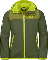 Kurtki i płaszcze dla chłopców - Jack Wolfskin Unisex Dziecięca Kurtka Softshellowa Fourwinds Jacket Kids Greenwood, 104 - miniaturka - grafika 1