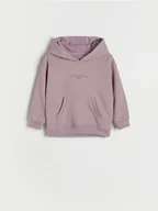 Bluzy i sweterki niemowlęce - Reserved - Bawełniana bluza z kapturem - fioletowy - miniaturka - grafika 1