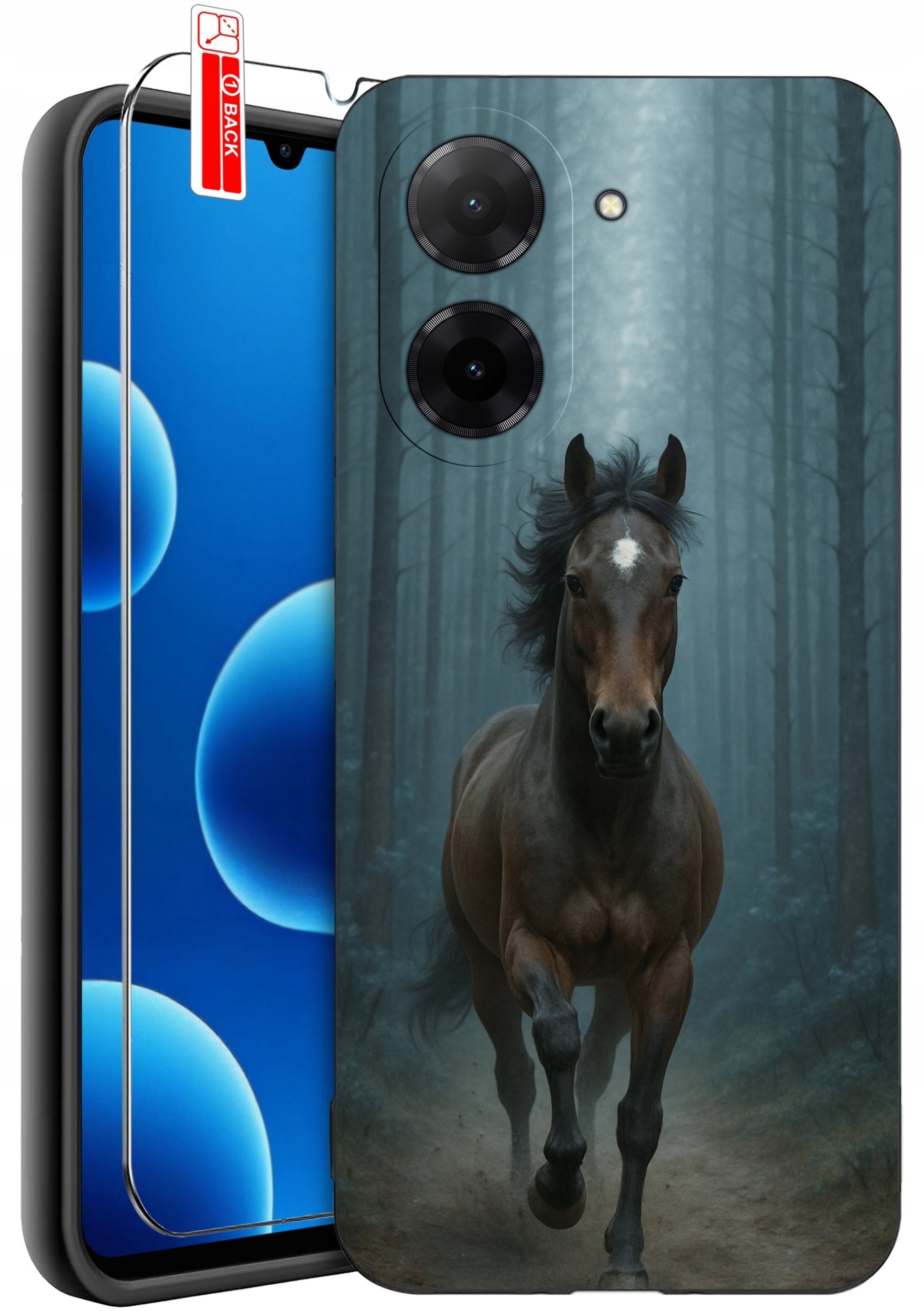 ETUI do Xiaomi Redmi A5 WZORY SILIKONOWE MATT CASE + SZKŁO 9H