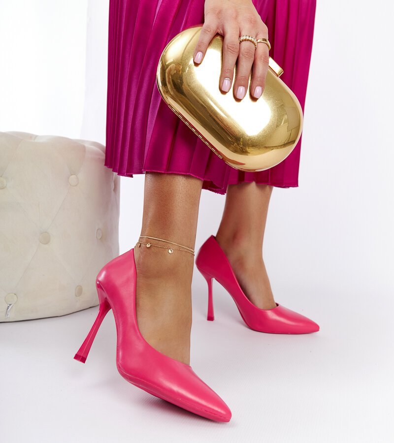 Różowe szpilki na obcasie Rodney -37