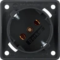 Gniazdka elektryczne - Berker Integro Flow Berker Gniazdo SCHUKO 45°, mechanizm, czarny, mat - miniaturka - grafika 1