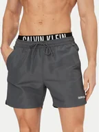 Kąpielówki męskie - Calvin Klein Swimwear Szorty kąpielowe LV00N61015 Szary ciemny Regular Fit - miniaturka - grafika 1