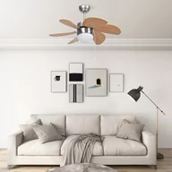 Wentylatory sufitowe - VidaXL Lumarko Wentylator sufitowy z lampą, 76 cm, jasnobrązowy 51489 VidaXL - miniaturka - grafika 1