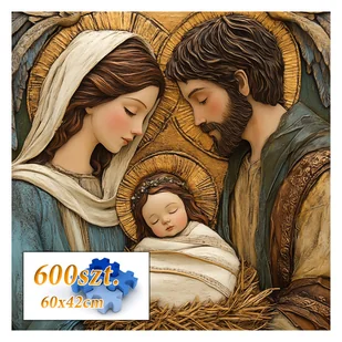 Puzzle Święta Rodzina 600 elem. 42x60cm Boże Narodzenie Jezus Maryja nr 2 - Puzzle - miniaturka - grafika 1